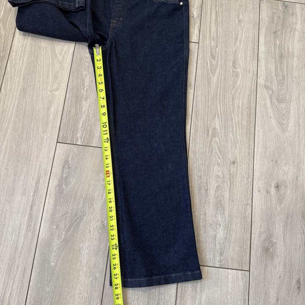 Spanx Jeans Kick Flare High Rise Cropped Tummy Shaping Blue Denim Plus Size 1X - Picture 7 of 10